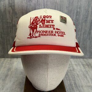 I Got My Limit Pioneer Hotel Endeavour Sask Trucker Mesh SnapBack Vtg Hat Cap